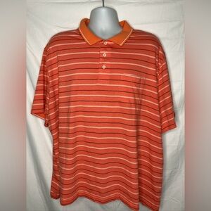 Saddlebred Polo Men’s 3XLT Orange Striped Short Sleeve